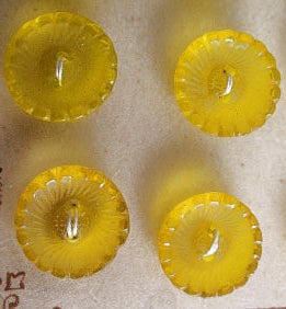 Yellow Czech glass button - Accessories Of Old
