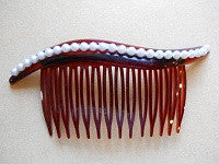 Hair comb with faux pearl bead - Accessories Of Old