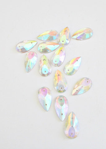 Flatback  two hole 11mm crystal AB - ( one lot of 1400 units ) - Accessories Of Old
