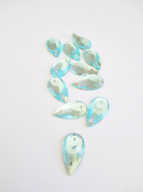 Vintage flatback light sapphire gold foiled back two hole.11mm . Wholesale lot of 1000 beads at $100 - Accessories Of Old