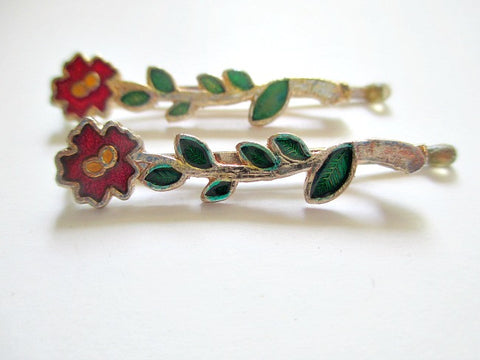 1960s Bobby pins. Flower design. Sold by the pair. $4.00 - Accessories Of Old