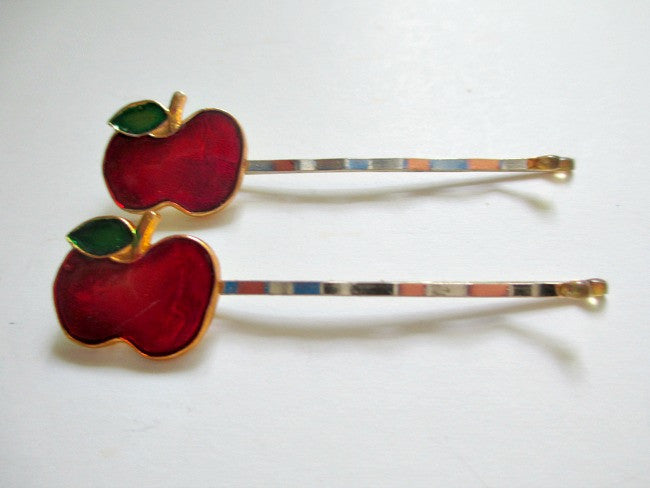 1960s single apple Bobby Pin. Sold by the pair. $4.00 - Accessories Of Old