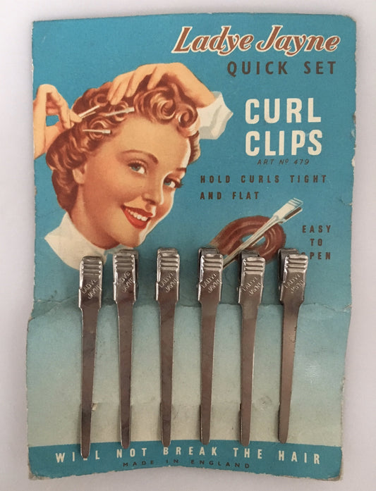 Vintage 50s Ladye Jayne pin curl clips - Accessories Of Old