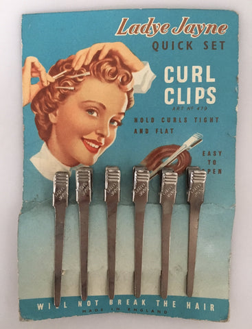 Vintage 50s Ladye Jayne pin curl clips - Accessories Of Old