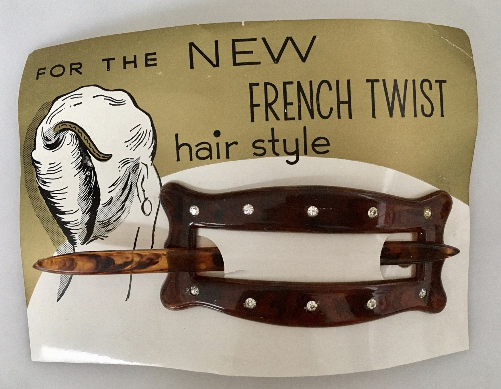 1960s French twist hair decoration pin - Accessories Of Old