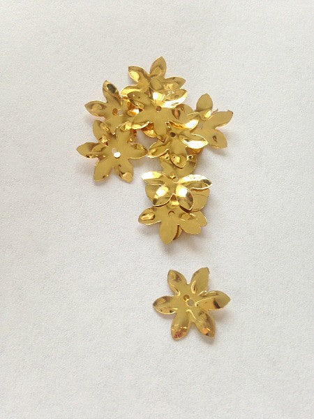 Flower shaped gold sew on sequin - Accessories Of Old