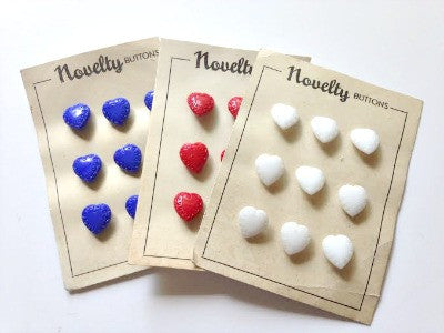 Glass heart shaped buttons - Accessories Of Old