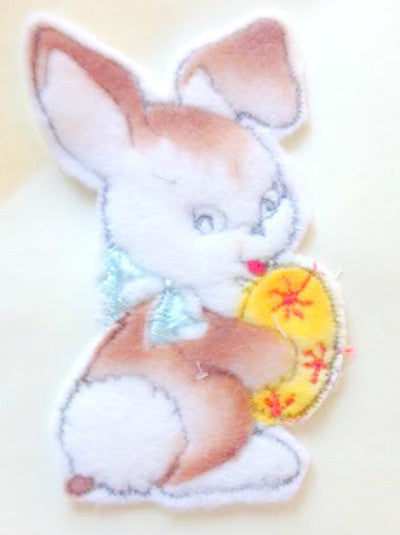 1950's Swiss made fluffy Bunny holding ball - Accessories Of Old