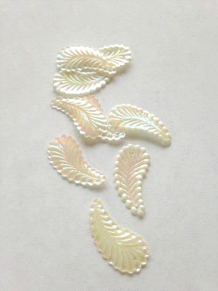 Two hole textured leaf sequin - sold in packs of 24 - Accessories Of Old